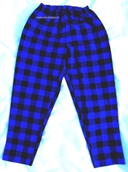 Kalhoty flanelové modrá kostka