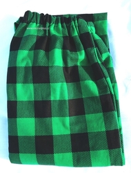 Kalhoty flanelové zelená kostka