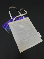 Lněná taška na sešity A4 35 x 27 cm s dlouhými uchy přes rameno