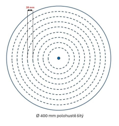 Leštící kotouč Počesané molino rozměr 400x25x otvor (varianty),  Počesané molino 400x25 - otvor 40, polohustě šitý