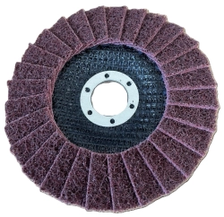 Lamelový kotouč Brusné rouno (Scotch-Brite) 125x22,23,  Lamelový kotouč Brusné rouno 125x22,23 MED (A120) vínový