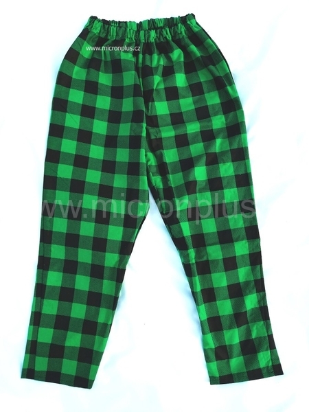 Kalhoty flanelové zelená kostka