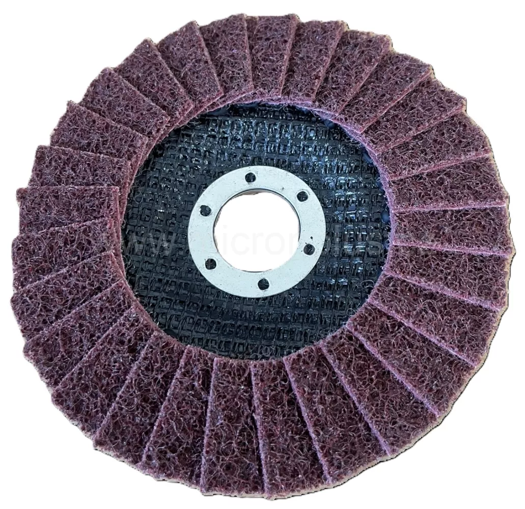 Lamelový kotouč Brusné rouno (Scotch-Brite) 125x22,23,  Lamelový kotouč Brusné rouno 125x22,23 MED (A120) vínový