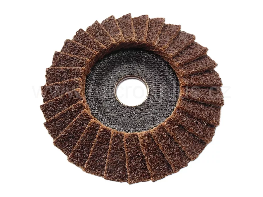 Lamelový kotouč Polimaxx 125x22,23 Brusné rouno DRONCO,  Lamelový kotouč Polimaxx 1, 125x22,23 Coarse, Brusné rouno DRONCO, hnědý